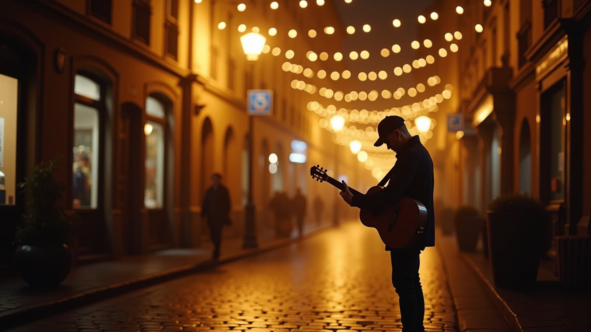 Street musician performing